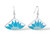 Lotus White Blue Laurel Burch Earrings -  5089W