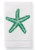 Starfish Embroidered Linen Guest Towel - Green - 105039