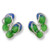 Flip Flops Sterling Silver Post Earrings 71-94-01