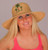 Raffia Hat Wide Brim Palm Tree Embroidered Design - LR427OS