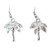 Palm Tree Drop Earrings Silvertone with Rhinestones (low sheen) - RSN1718BU-E