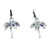 Palm Tree Drop Earrings White with Rhinestones - RSN1718WHT-E