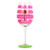 Gold Palm Tree Stripe Glass Wine Glass Pink 18oz - 60464P