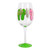 Dazzling Handpainted Flip Flop Green Wine Glass 18oz - 60607G