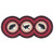 Cat Circles - Red and Black Jute Runner 15" x 36" - TCP-238