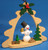 Snowman Tree Frame German Ornament