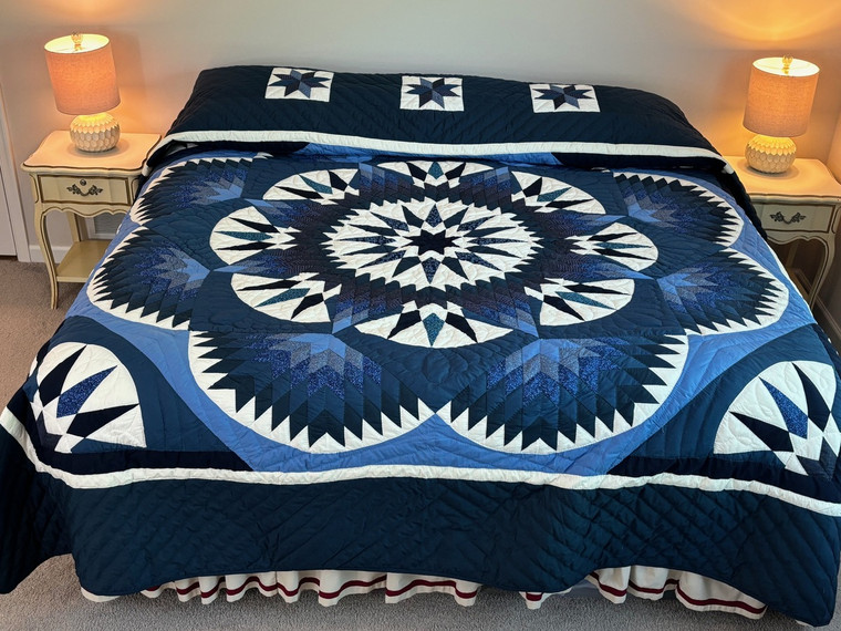 Compass Star Amish Quilt 107x114