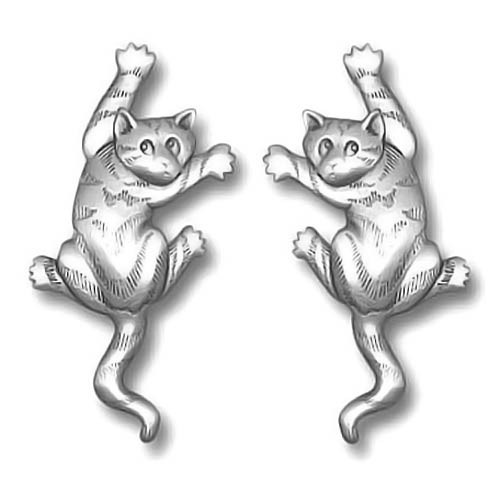Cat Climbers Pewter Earrings 1023EP