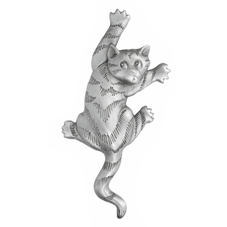 Climbing Cat Pewter Pin 1023PP
