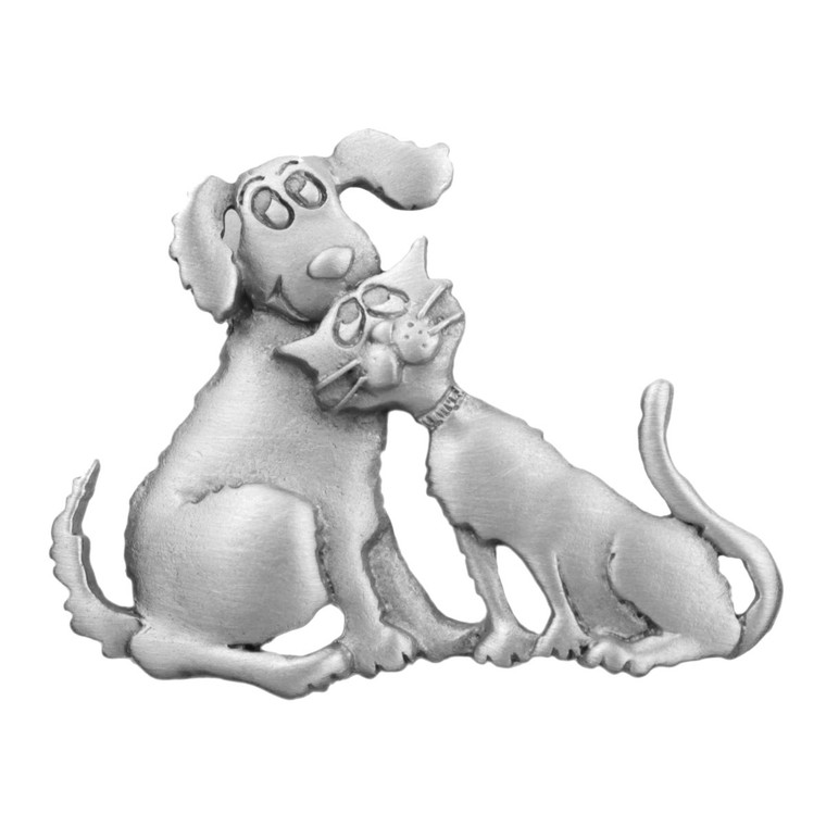 Dog & Cat Loving Pewter Pin 2622PP