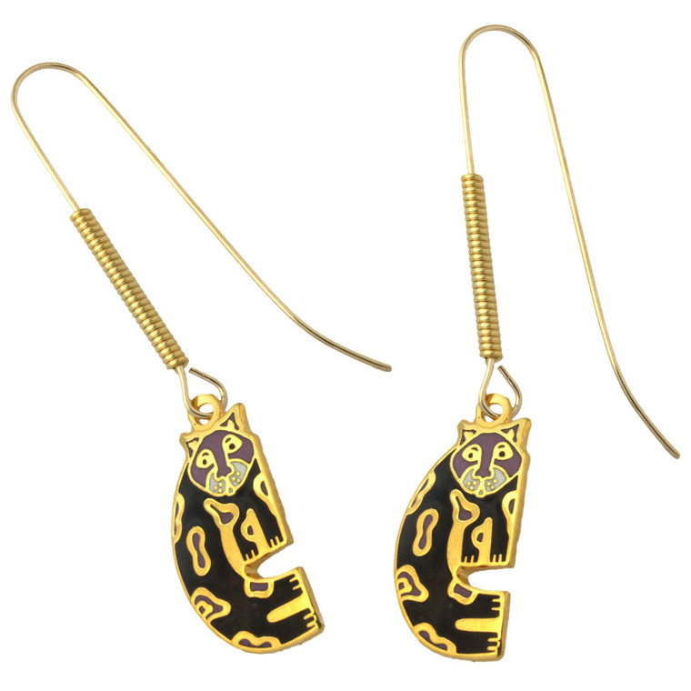 Laurel Burch "Snow Leopards" Drop Enamel Earrings - LB4111