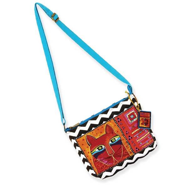 Laurel Burch Whiskered Cats Crossbody Bag Turqoise LB5320A