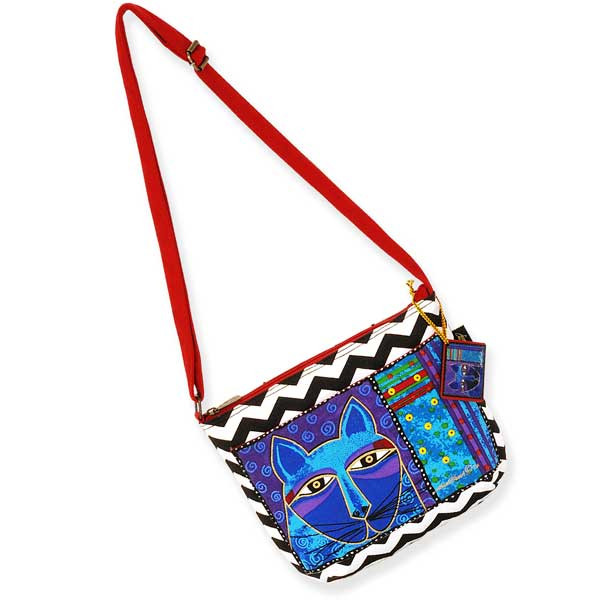 Laurel Burch Whiskered Cats Crossbody Bag Red LB5320E
