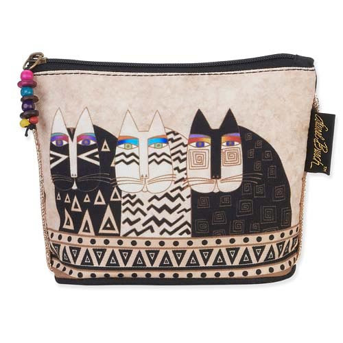 Laurel Burch Feline Minis Cosmetic Clutch Pouch Cat Faces
