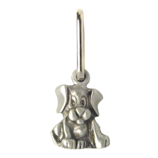 Dog Zipper Pull Pewter Floppy Ears Dog 1968ZP