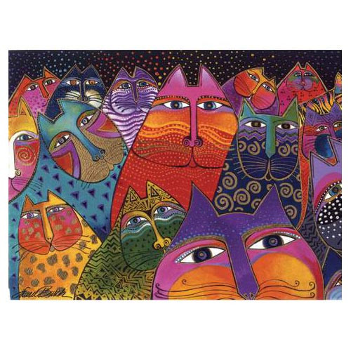 Laurel Burch Canvas Fantasticats Cat 12x16 Wall Art LB26001