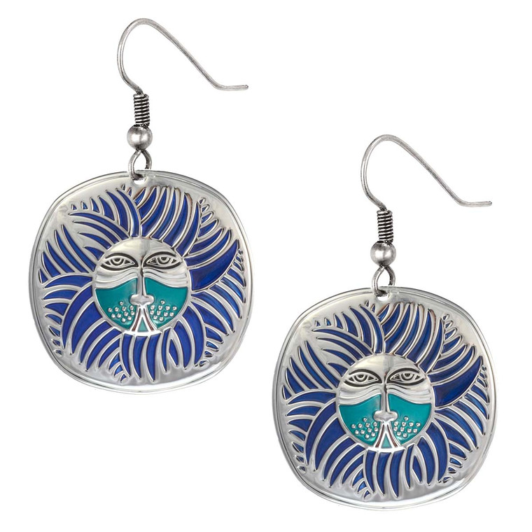 Soliel Lion Laurel Burch Earrings Blue 5001