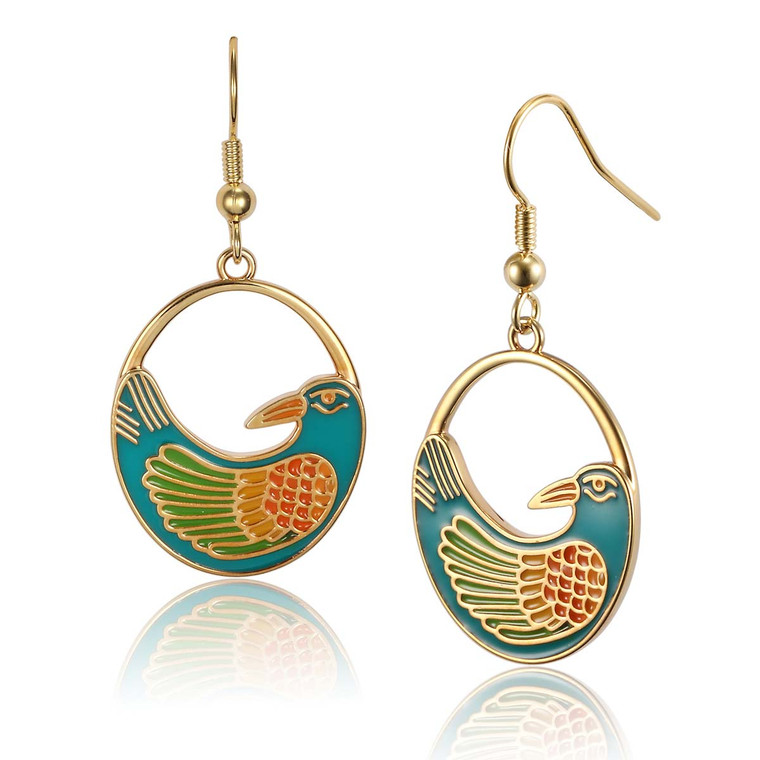 Nile Bird Laurel Burch Earrings Turquoise 5008