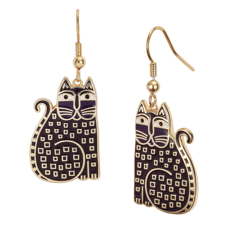 Indigo Cat Laurel Burch Earrings - 5029
