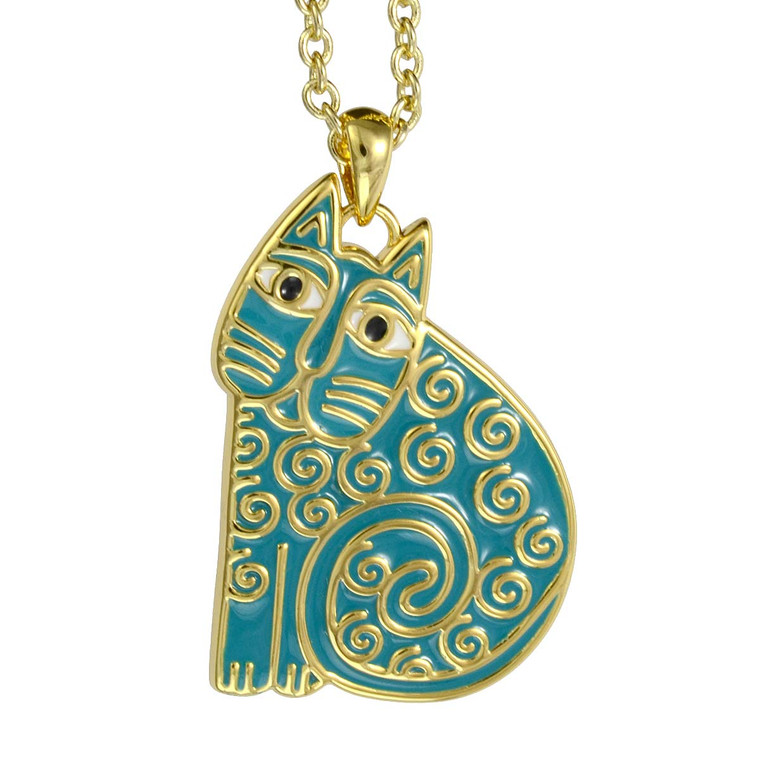 Jubilee Cat Laurel Burch Necklace Turquoise 5034