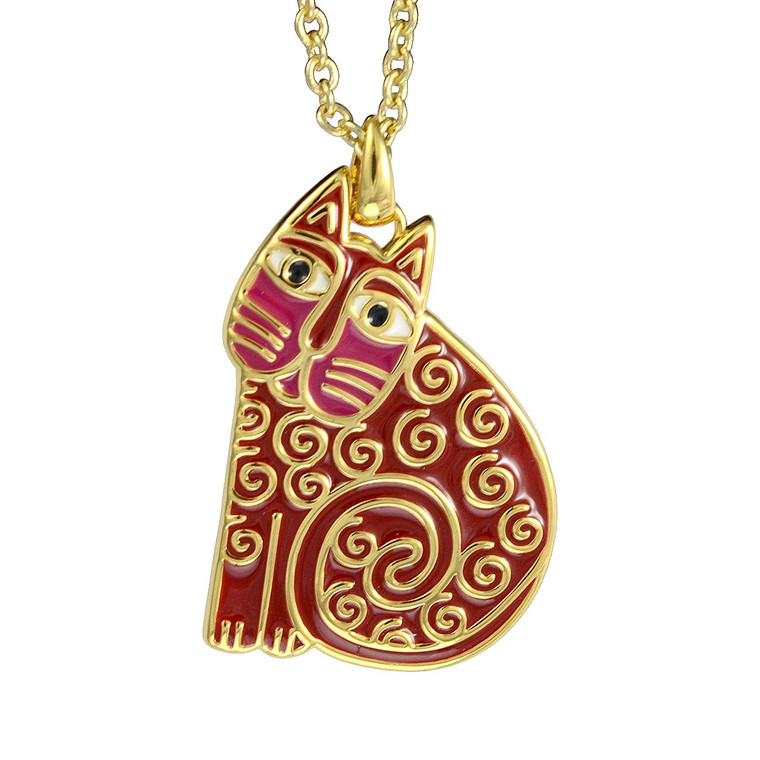 Jubilee Cat Laurel Burch Necklace Red 5036
