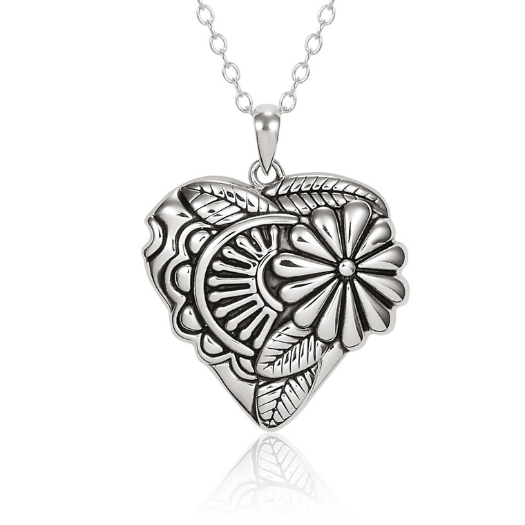Flowering Heart Sterling Laurel Burch Necklace 4024