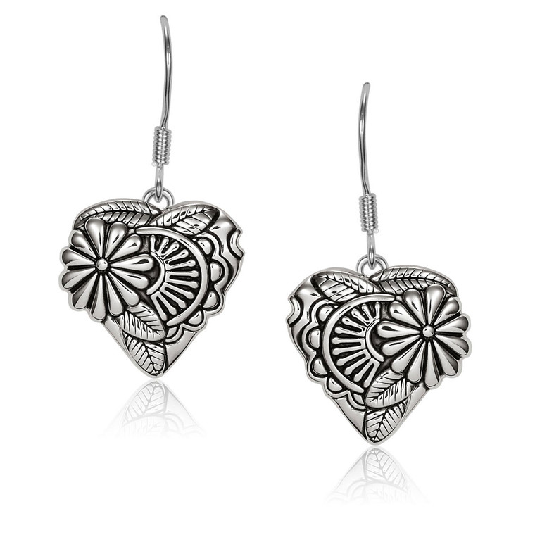 Flowering Heart Sterling Silver Laurel Burch Earrings - 4025