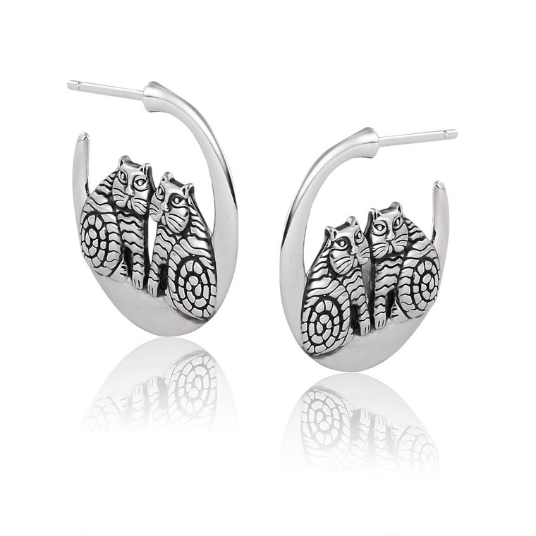 Rainbow Cats Sterling Laurel Burch Earrings 4050