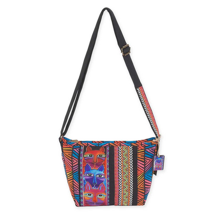 Laurel Burch Stacked Whiskered Cats Crossbody LB5643