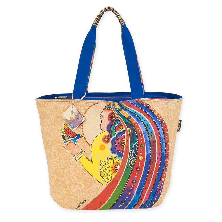 Laurel Burch Rose With Bird Shoulder Tote LB5791