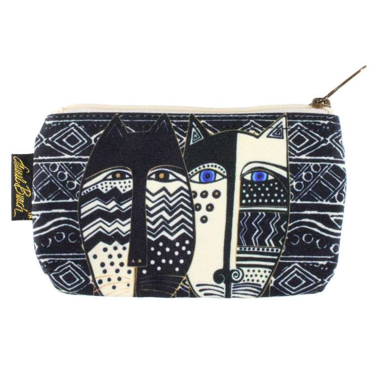 Laurel Burch 7x4 Cosmetic Bag Wild Cat Black White LB5804A