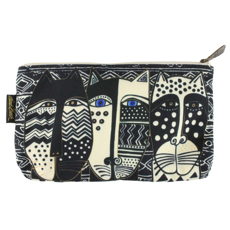 Laurel Burch 10x6 Cosmetic Bag Wild Cat Black White LB5804C