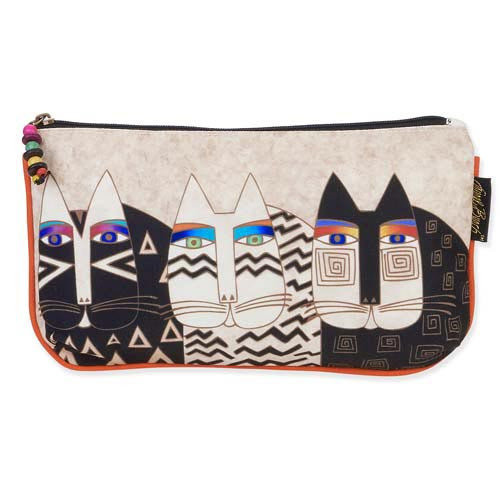 Laurel Burch Set of 3 Cosmetic Bag Wild Cat Faces Large