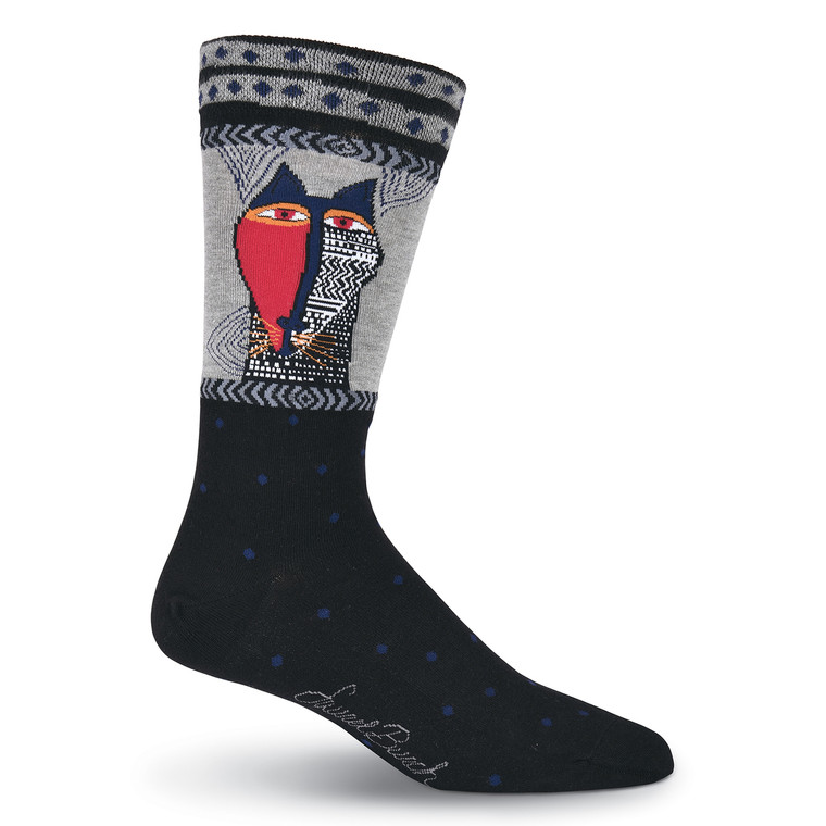 Mens Laurel Burch Native Tribal Cat MENS Crew Socks - LBMS16H020-01
