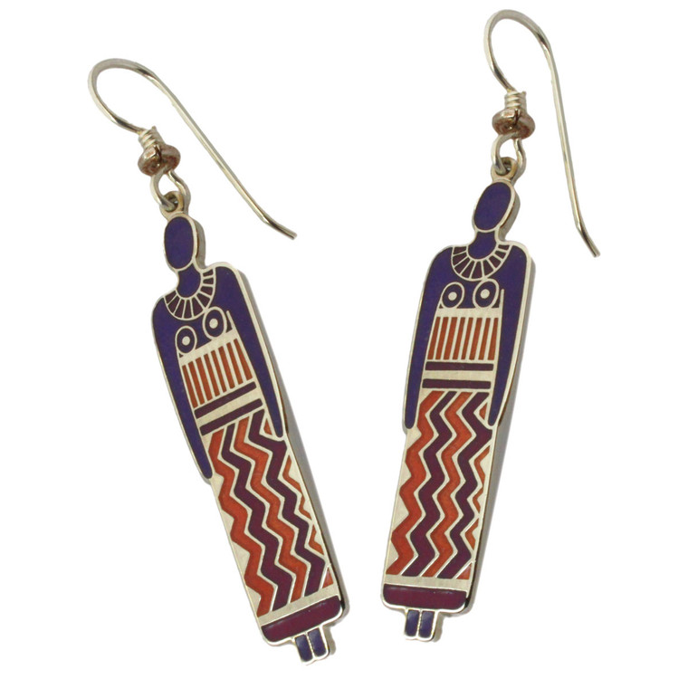 Laurel Burch Ancestor Woman Enamel Drop Earrings - CDR141E