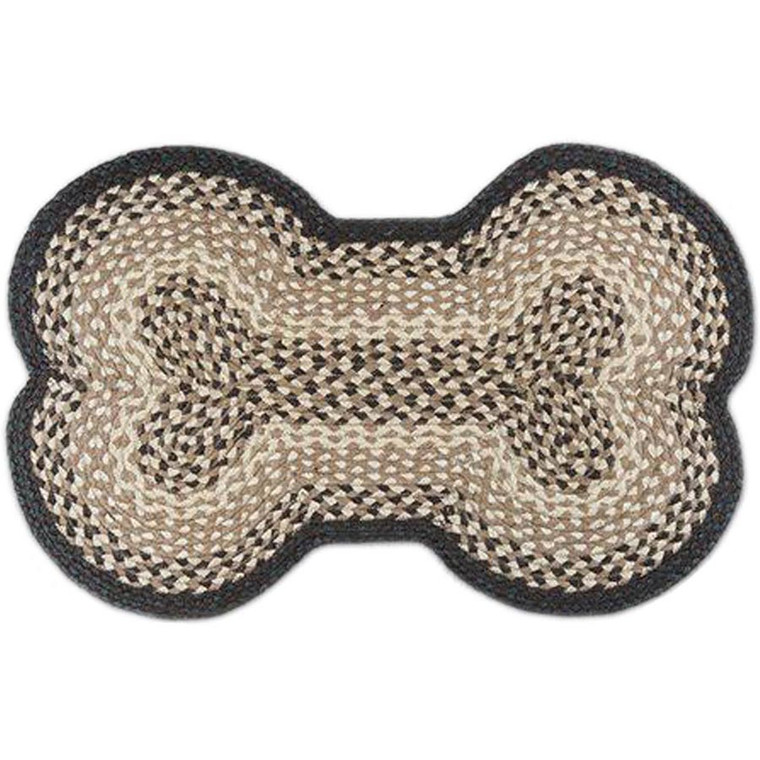 Dog Bone Rug 18" x 28" by Earth Rugs- DB-017 Deep Green/Tan/Cream/White