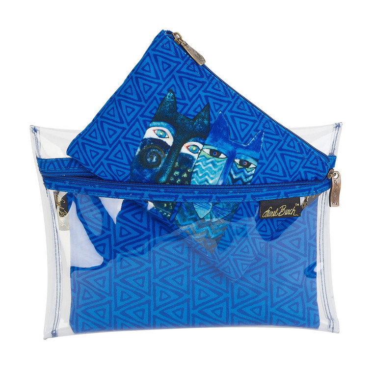 Laurel Burch Set of 3 Cosmetic Bag Indigo Cats LB5906F