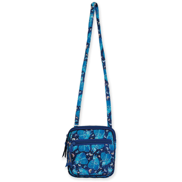 Laurel Burch Indigo Cats Quilted Cotton Small Crossbody Bag LB6325