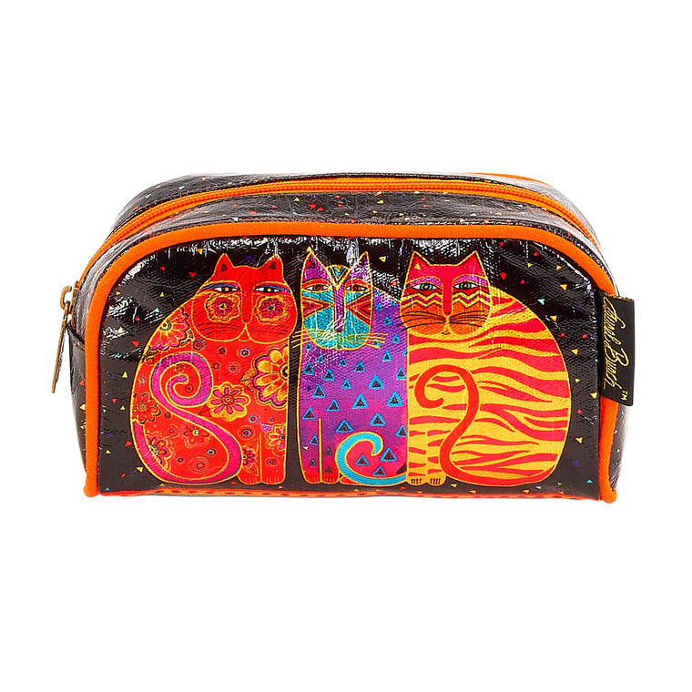 Laurel Burch Feline Friends Cats Foil Cosmetic Bag LB6210A