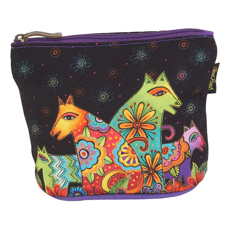 Laurel Burch Dog Cotton Canvas Cosmetic Bag Canine Clan - LB6300F