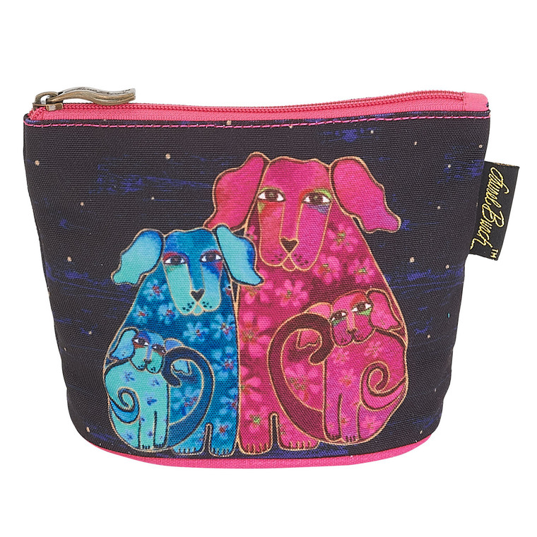 Laurel Burch Dog Cotton Canvas Cosmetic Bag Blossom Pups - LB6300B