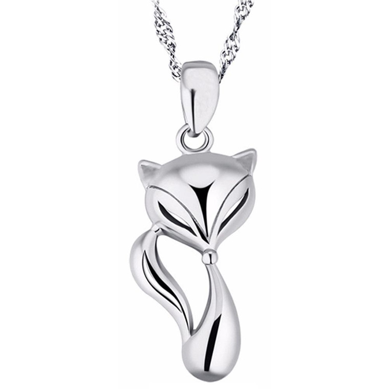 Sitting Cat Silver Plated Necklace