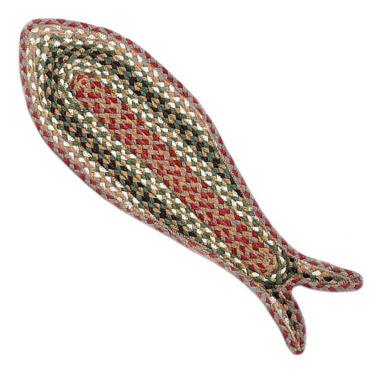 Fish Shaped Rug - 9"x26"Pattern Jute Braided FC-024