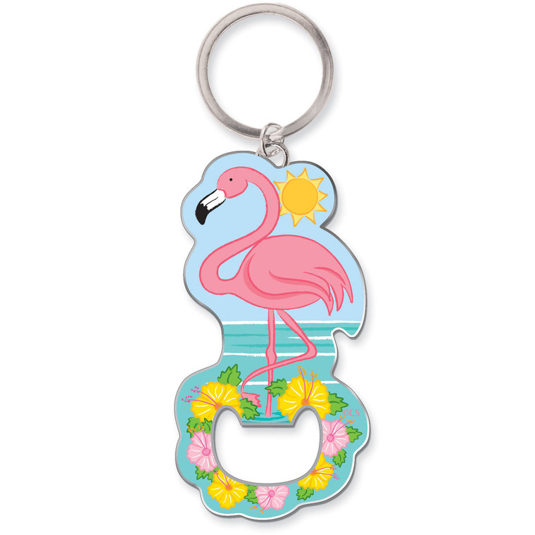 Pink Flamingo Keychain Bottle Opener 805-84