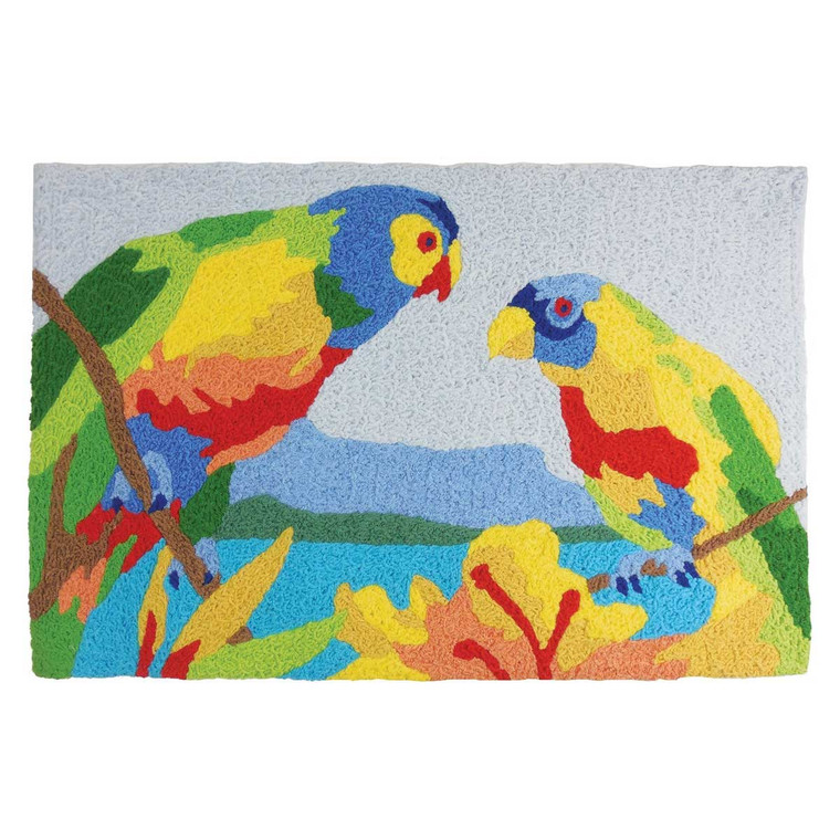 Tropical Parrots Rug Indoor Outdoor Washable JB-MC014