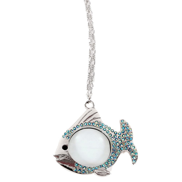 Tropical Angel Fish Magnifying Pendant Necklace