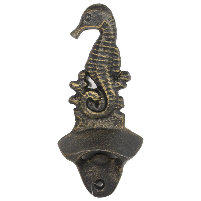 Cast Iron Seahorse Wall Mount Bottle Opener - U-5827