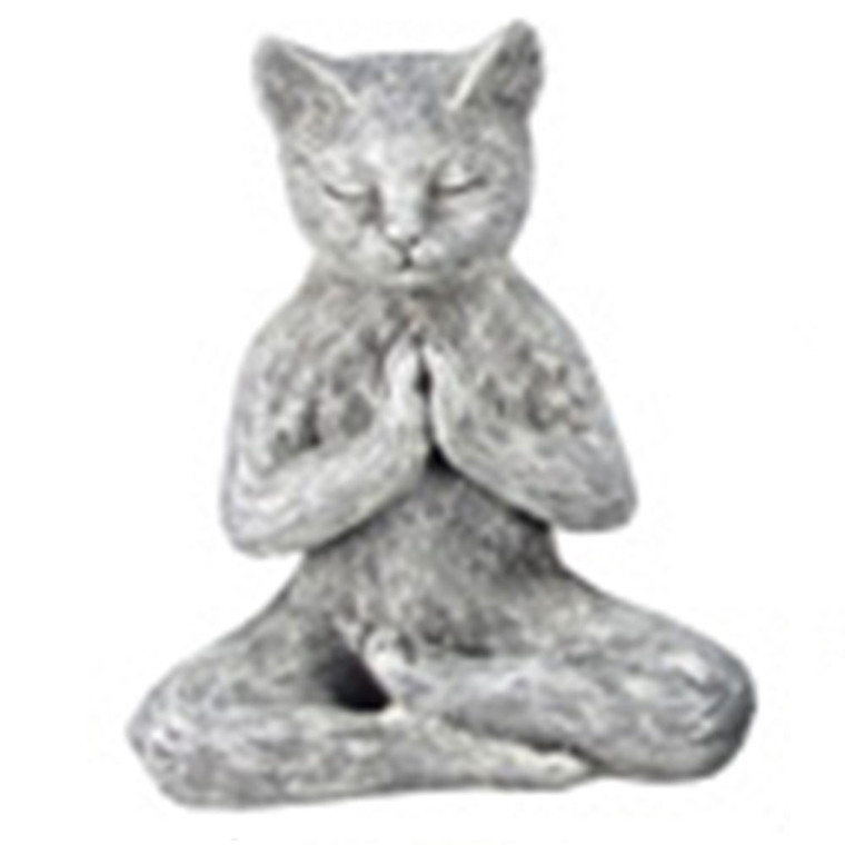 Yoga Cat Figurine - Lotus Prayer  Pose - 18732D
