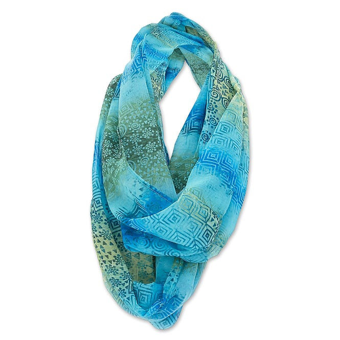 Laurel Burch Infinity Scarf Shades of the Sea Design – LBI220