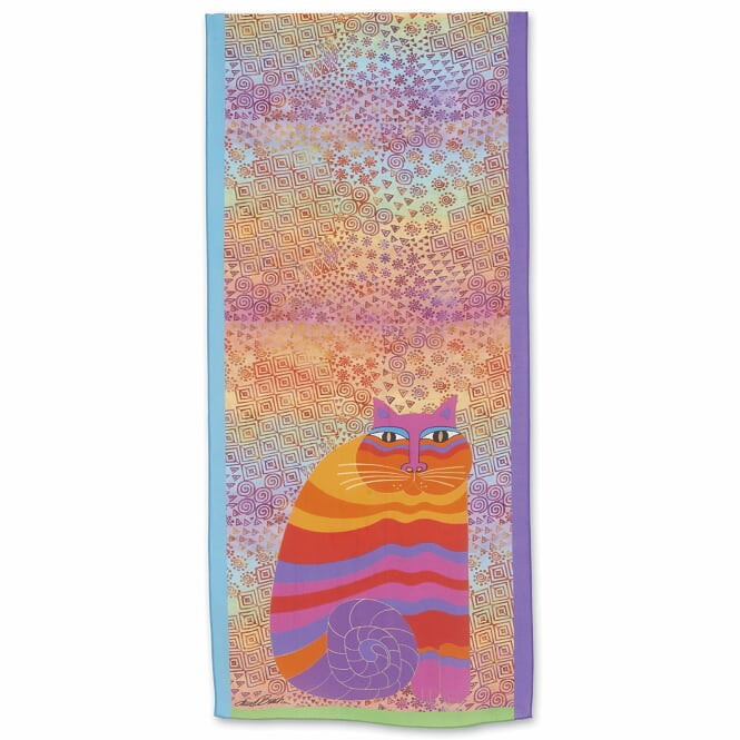 Laurel Burch Rainbow Cat Scarf – Modal and Silk – LBS219